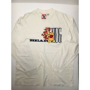 Mickey Inc Shirt Vintage 1990's Made Singapore Long Sleeve Pooh/Tiger Bear Hug